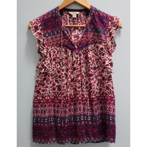 Lucky Brand ruffle sleeveless top - Picture 1 of 5